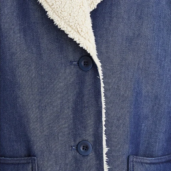 Madewell Sherpa denim cocoon coat - Picture 4 of 12